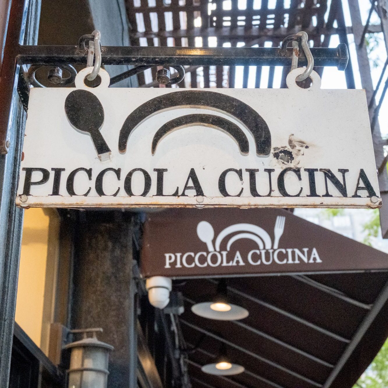 Piccola Cucina Osteria Siciliana sign in Soho, NYC