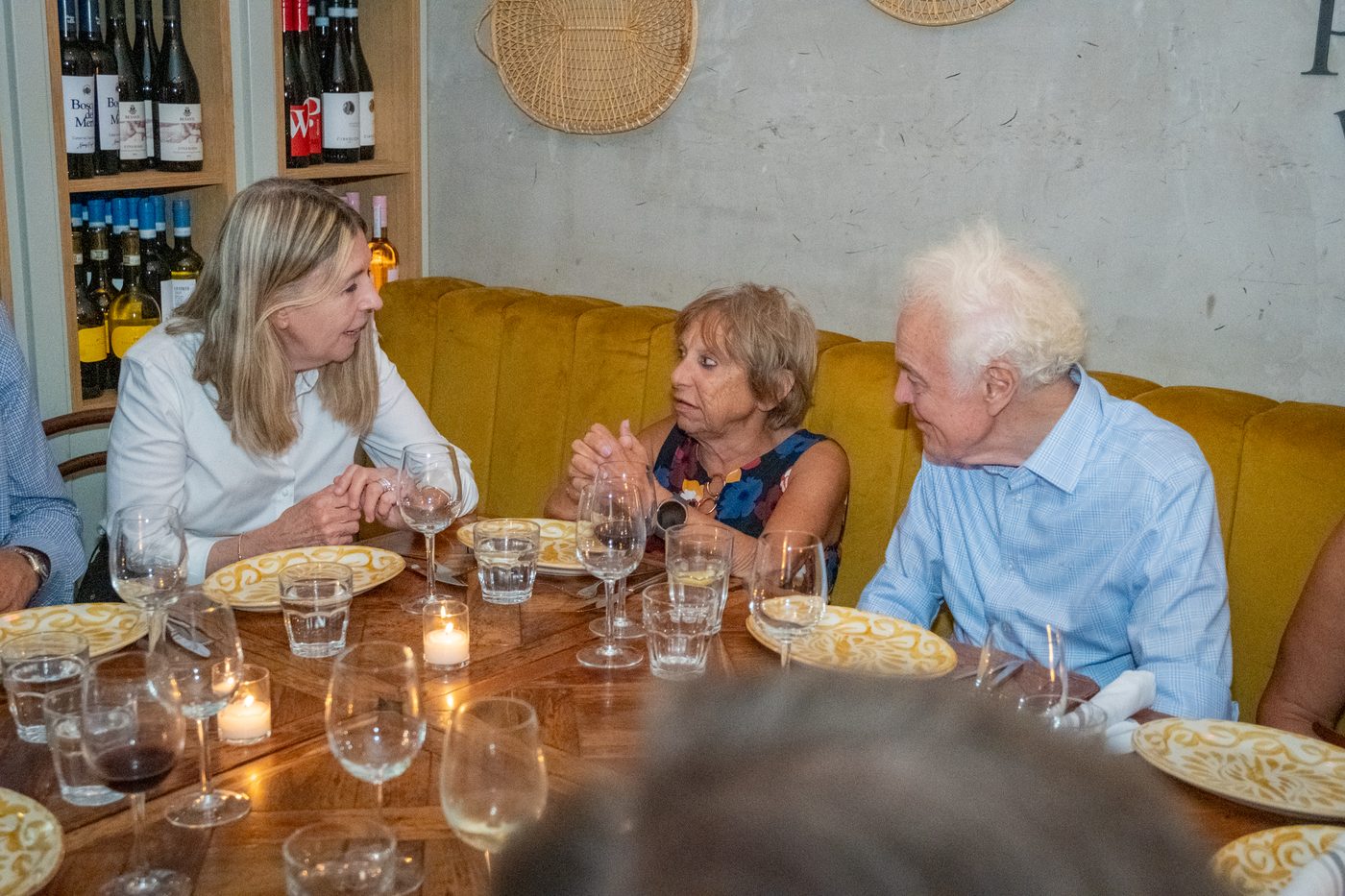 Guests enjoying dinner at the book launch