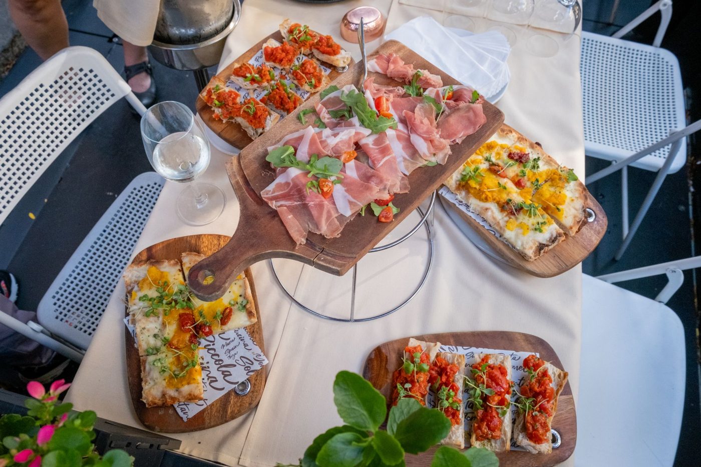 Sicilian antipasti and flatbreads at Piccola Cucina