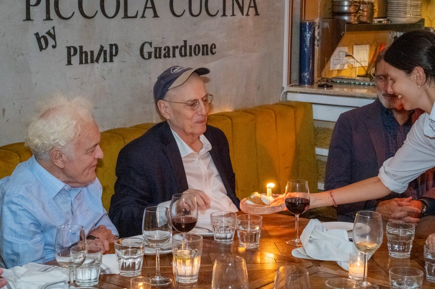 Philip Fischer served dessert at Piccola Cucina