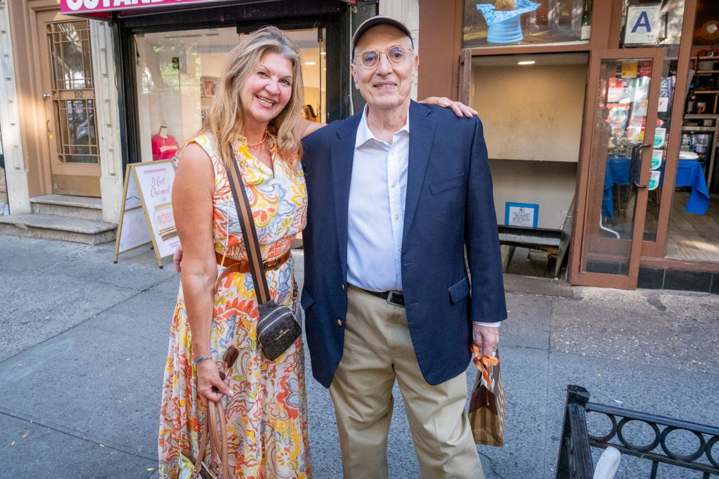 Philip Fischer with a guest outside Piccola Cucina